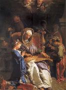 Jean Jouvenet The educacion of the Virgin oil